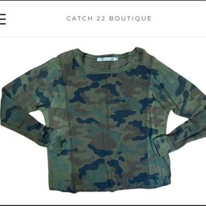 Michael Stars Army Inspired Thermal Top sz One Size Fits Most